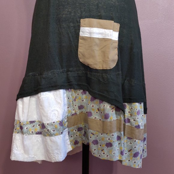 Green Ian Mosh Patchwork Sleeveless Dress Size S - Picture 3 of 5